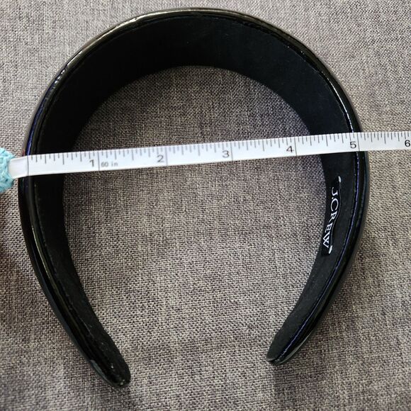 J. Crew Black Leather Puffy Headband main image 7
